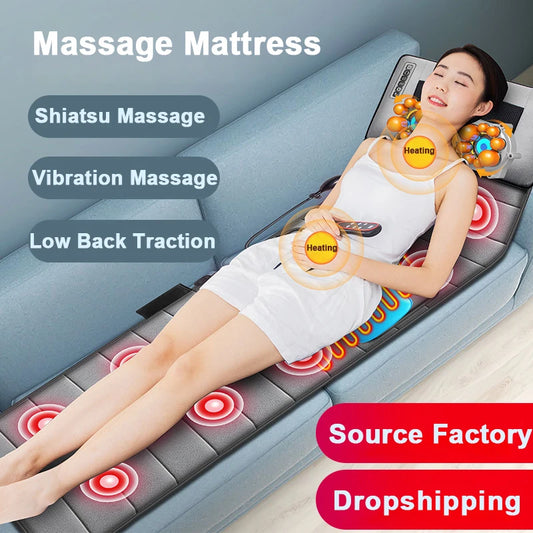 Electric Full Body Massage Mattress Multifunction Sofa Shiatsu Heating Kneading Vibration Pad for Bed